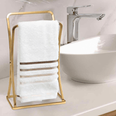 Porta Toalha de Rosto e Mãos de Bancada Dourado Fosco 31cm - Ela Decora